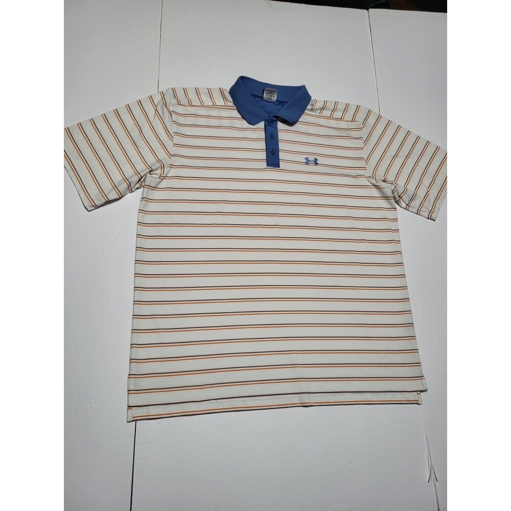 (#L2) Under Armour Men's Polo Shirt Large Golf Short Sleeve Polyester Multicolor